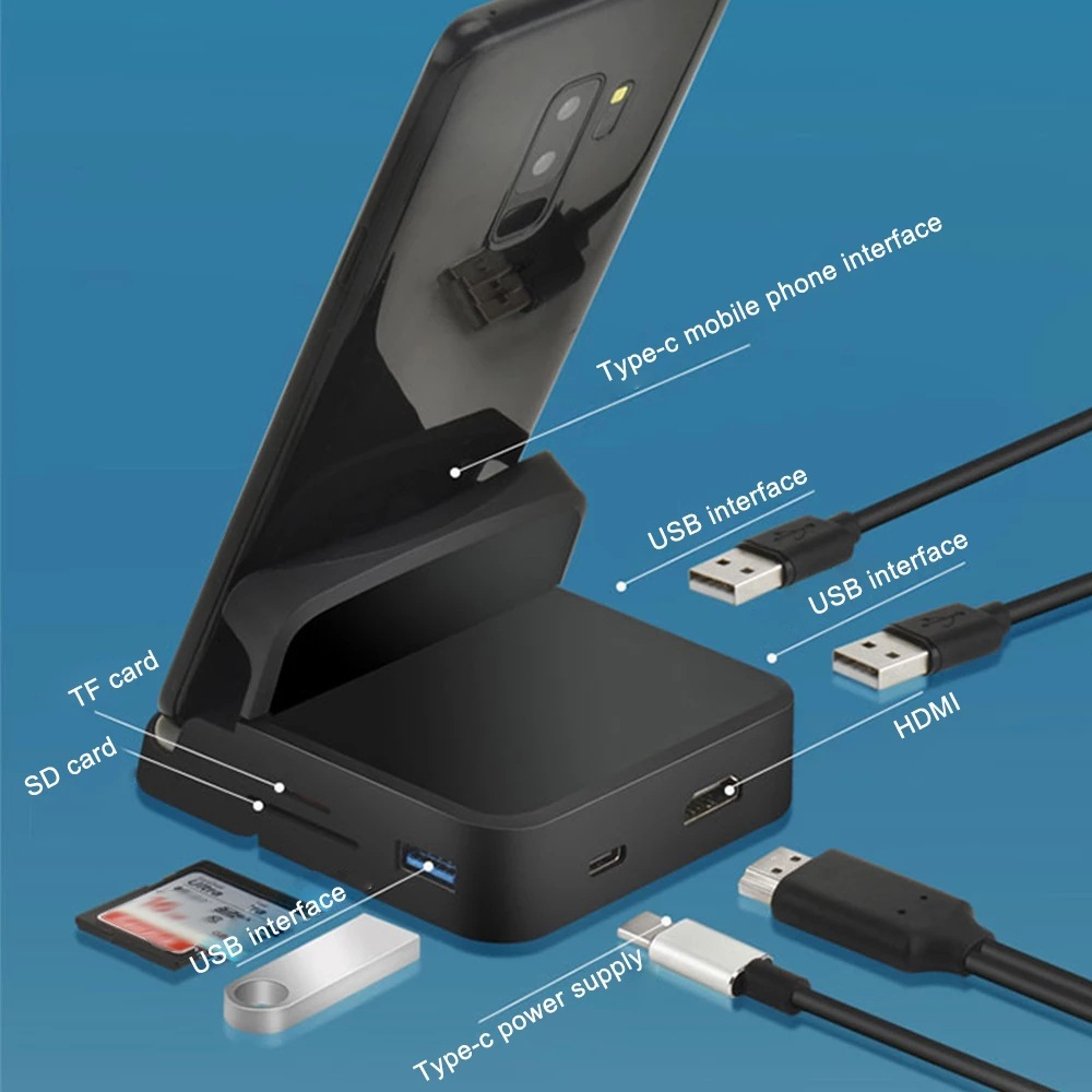 USB C HUB Dex Station sang USB 3.0 HDMI tương thích với HUB cho Samsung S20 Note 20 Huawei P40 Mate 30 Type C Dock Station
