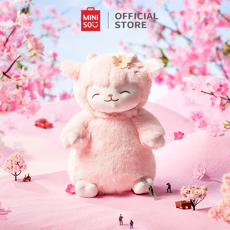 Đồ chơi nhồi bông Miniso cừu hoa anh đào xinh xắn