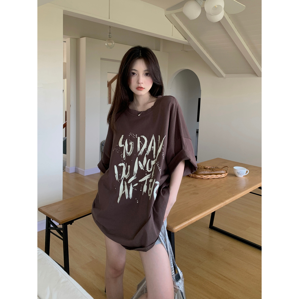 Áo Thun Nữ Ngắn Tay In Chữ LALISAS niche Cá Tính