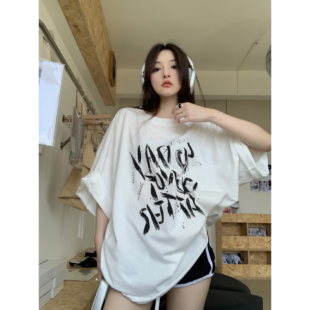 Áo Thun Nữ Ngắn Tay In Chữ LALISAS niche Cá Tính