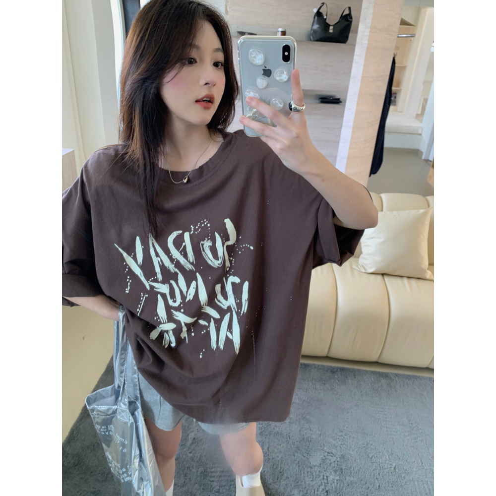 Áo Thun Nữ Ngắn Tay In Chữ LALISAS niche Cá Tính