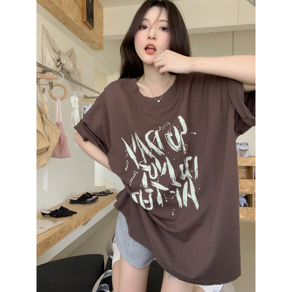 Áo Thun Nữ Ngắn Tay In Chữ LALISAS niche Cá Tính