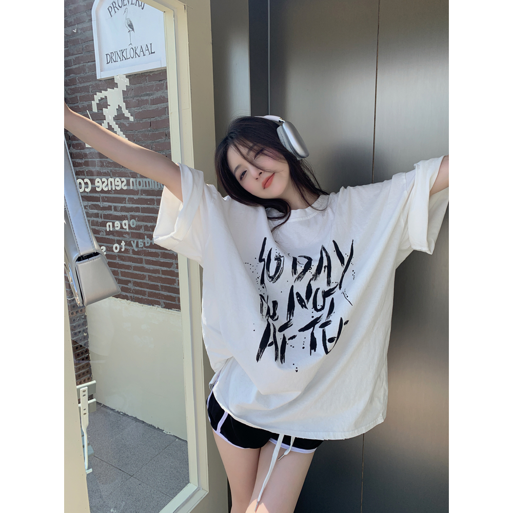 Áo Thun Nữ Ngắn Tay In Chữ LALISAS niche Cá Tính