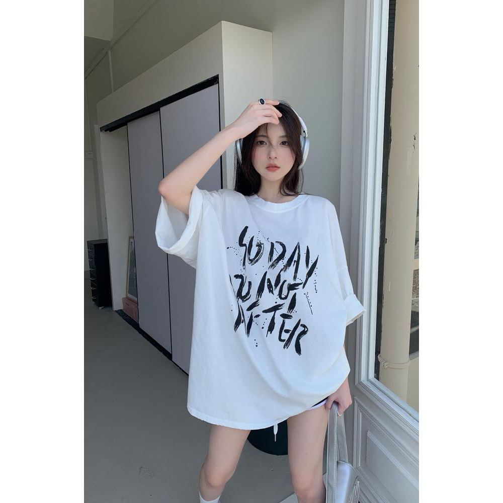 Áo Thun Nữ Ngắn Tay In Chữ LALISAS niche Cá Tính