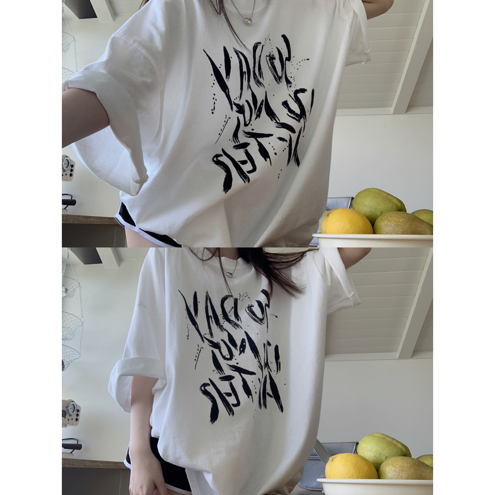 Áo Thun Nữ Ngắn Tay In Chữ LALISAS niche Cá Tính