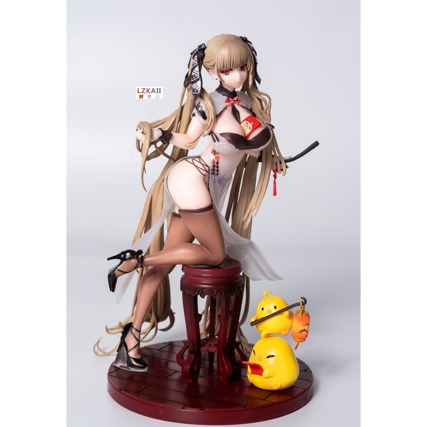 Azur Lane HMS Mô Hình Nhân Vật Chi-Poo Mặc Sườn Xám 24Cm Bằng PVC Mềm Có Thể Tháo Rời