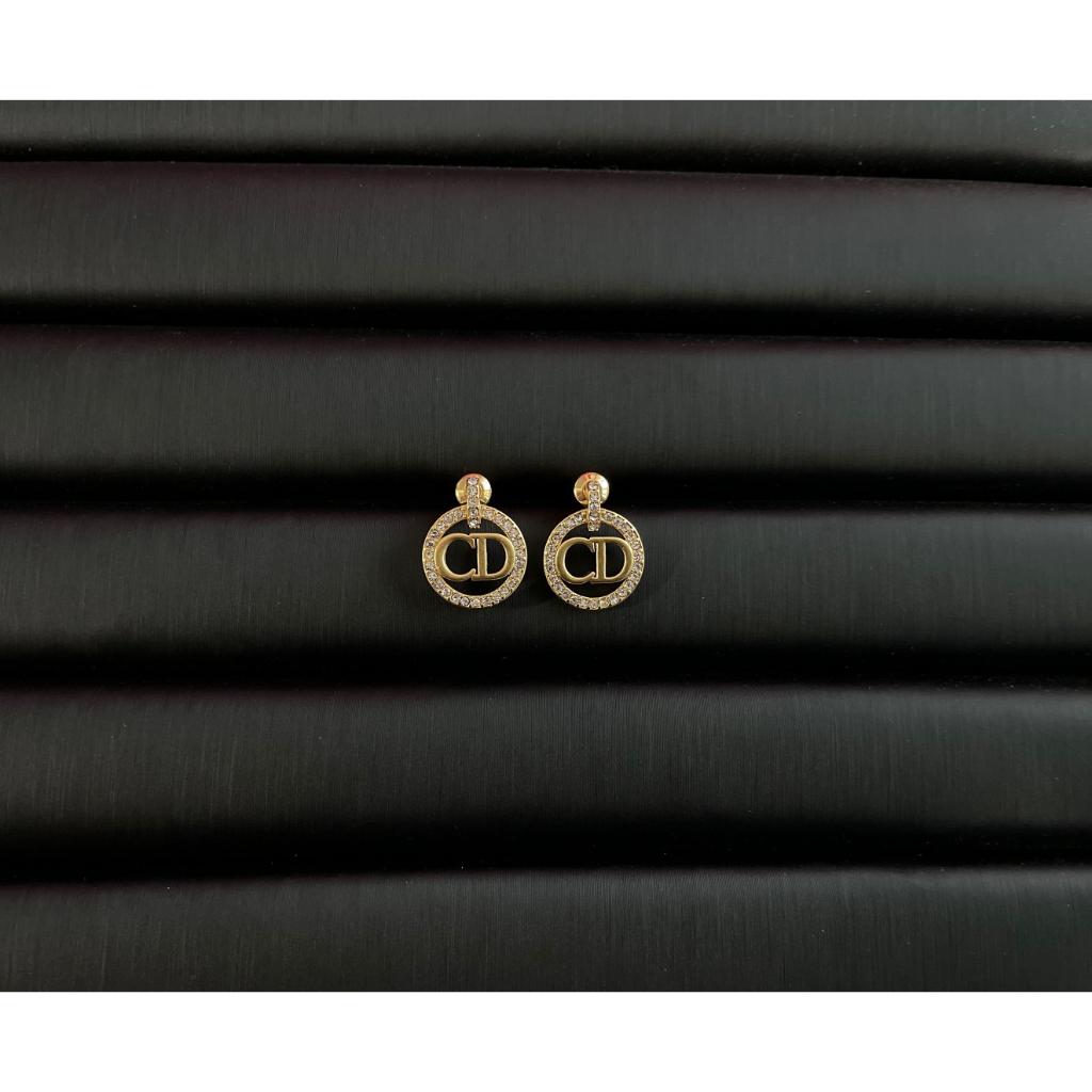 Bông Tai Mạ Bạc 925 Hình Tròn Đính Kim Cương Toàn Diện Kiểu Dáng Đơn Giản Thời Trang