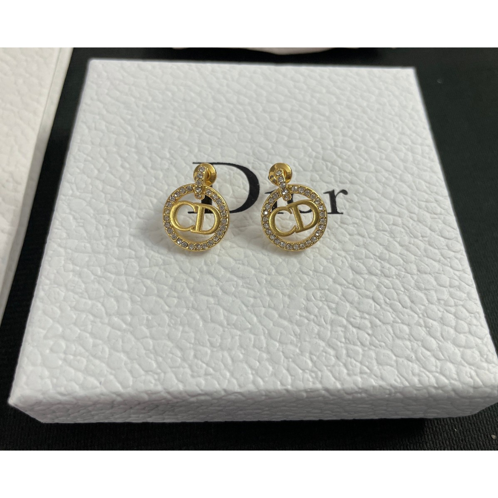 Bông Tai Mạ Bạc 925 Hình Tròn Đính Kim Cương Toàn Diện Kiểu Dáng Đơn Giản Thời Trang