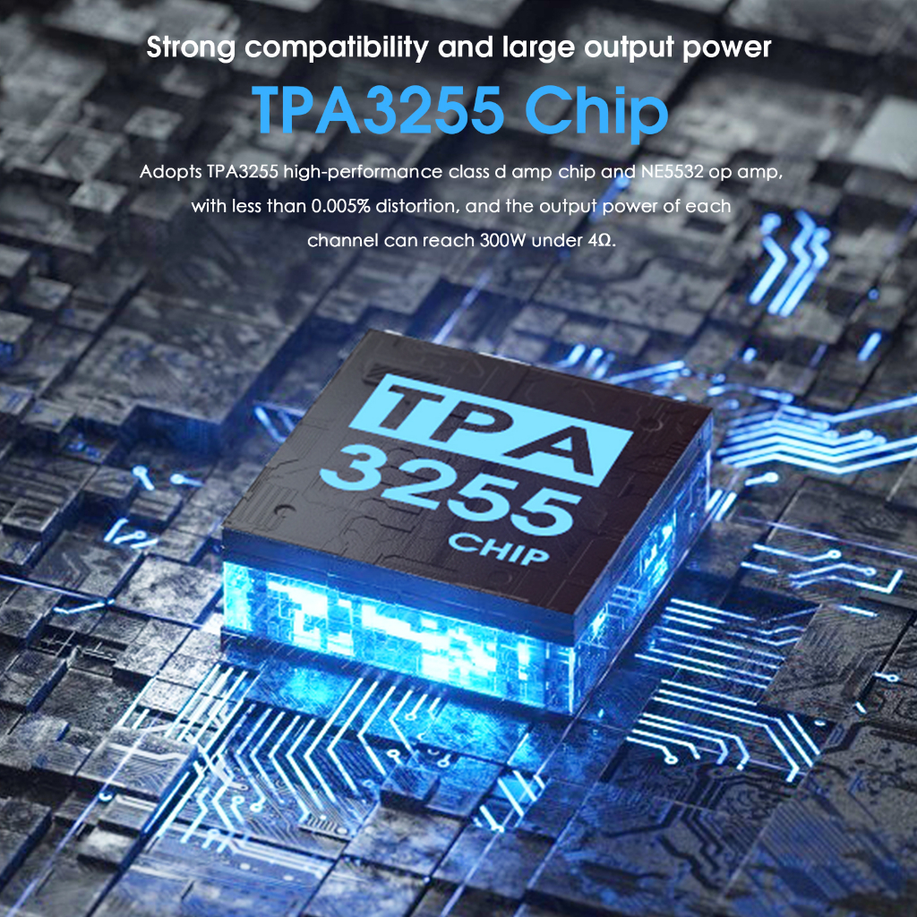 Bộ Khuếch Đại Âm Thanh TA-21 PRO 2.0 Kênh TPA3255 Bluetooth 5.0 300Wx2