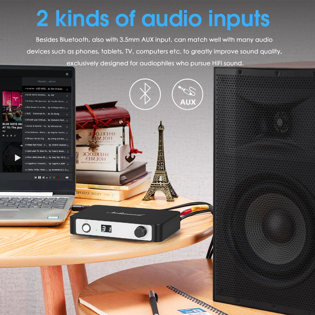 Bộ Khuếch Đại Âm Thanh TA-21 PRO 2.0 Kênh TPA3255 Bluetooth 5.0 300Wx2