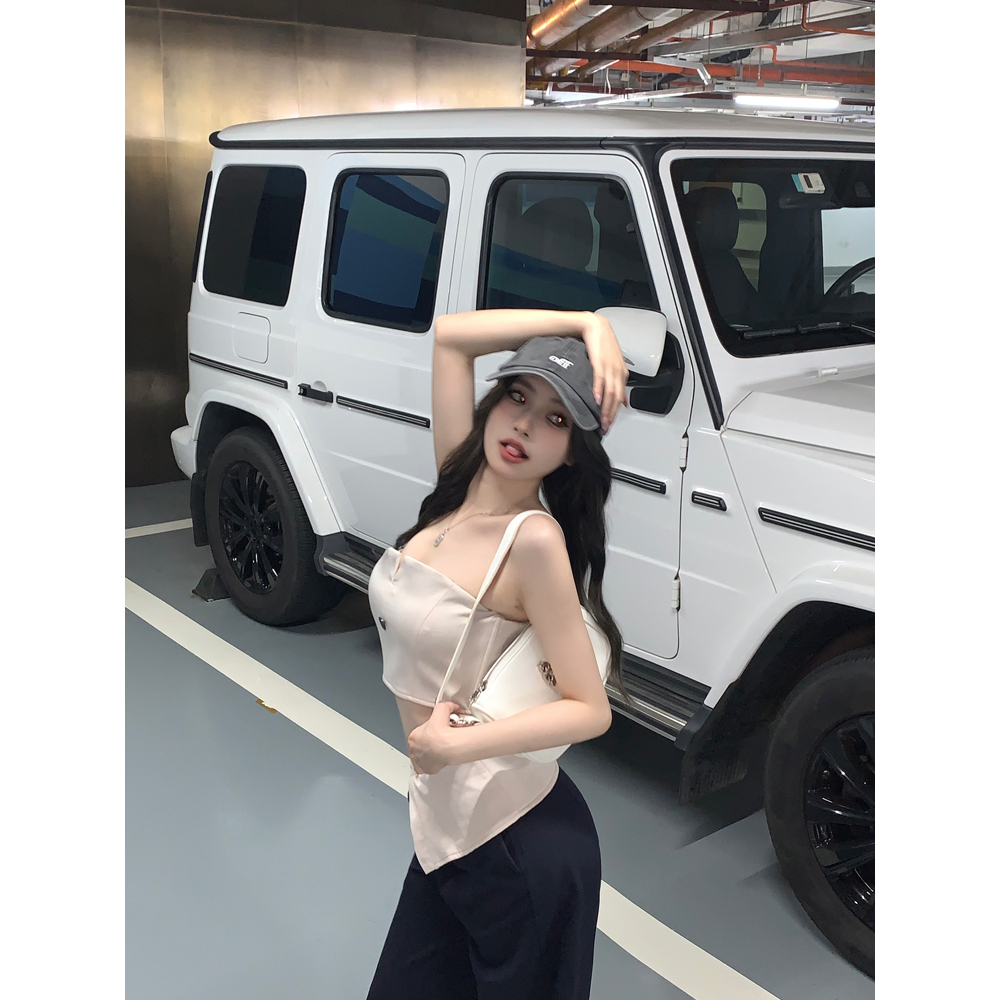 Cocory vn Áo Bra / Quần Dài Lưng Cao Dáng Rộng Thời Trang Mùa Hè Dành Cho Nữ