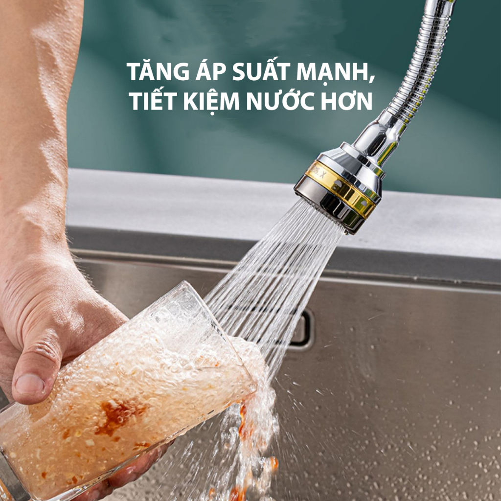Hàng sẵn Đầu vòi rửa bát tăng áp đồng thau inox 304 cao cấp Mifan - 3 Chế độ phun cực mạnh, xoay 360 - Sử dụng cho bồn rửa chén