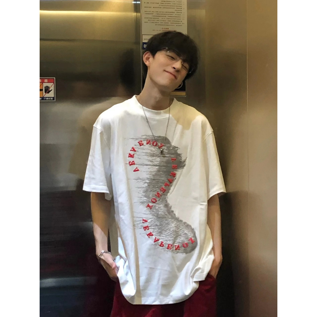 Áo Thun Nam Ngắn Tay In Chữ Phong Cách Harajuku 2023