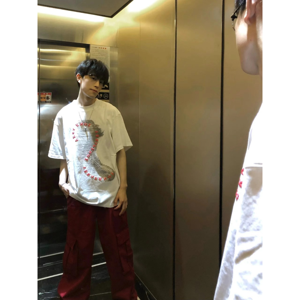 Áo Thun Nam Ngắn Tay In Chữ Phong Cách Harajuku 2023