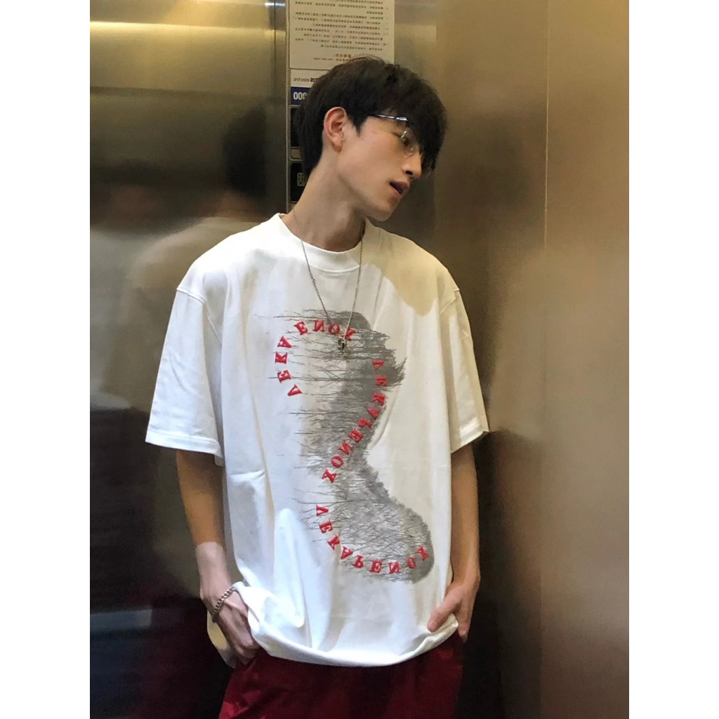 Áo Thun Nam Ngắn Tay In Chữ Phong Cách Harajuku 2023