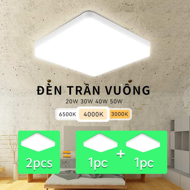 Đèn trần Led Đèn trần vuông Siêu mỏng 15/30W / 40 / 50W Bề mặt Downlight Chiếu sáng nhà cho phòng khách phòng ngủ