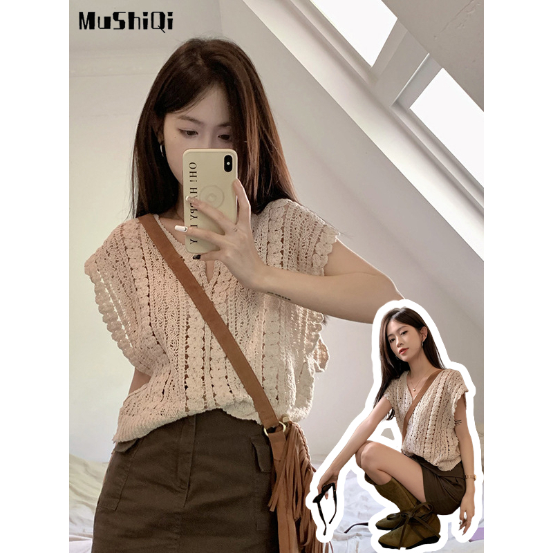 Áo Thun Tay Ngắn Cổ Chữ V Thời Trang Phong Cách Hàn Quốc Cho Nữ