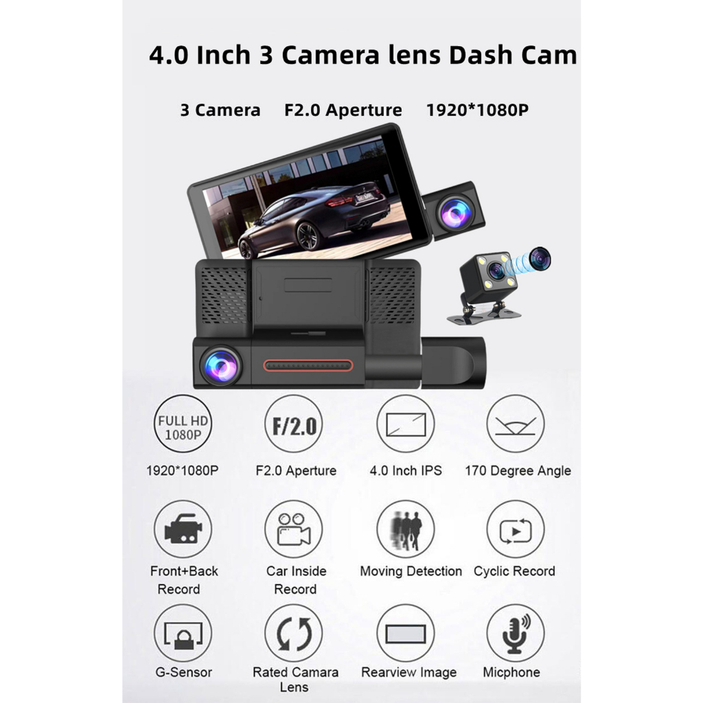 Camera Ghi HìNh A6 1080P DVR TầM NhìN Ban Đêm 4 Inch G-Sensor Cho Xe Hơi