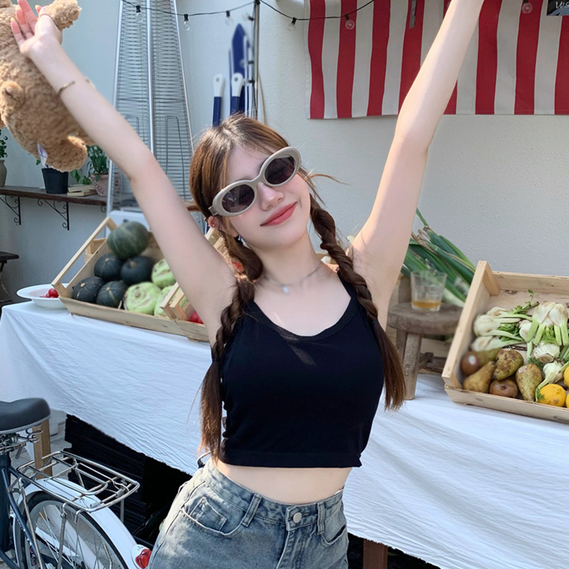 Áo Croptop Sát Nách Hở Lưng Màu Sắc Ngọt Ngào Quyến Rũ Cho Nữ