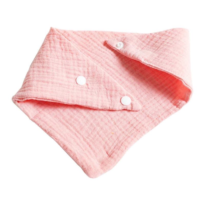 Yếm dãi tam giác hai lớp làm từ cotton màu trơn thời trang cho bé sơ sinh