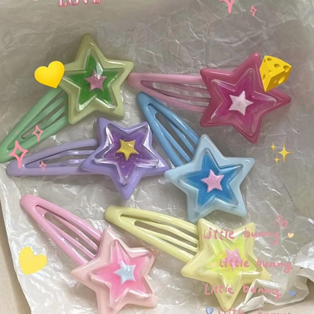 Ins Kẹp Tóc Hình Ngôi Sao Năm Cánh Ngọt Ngào ins y2k ins Dễ Phối Đồ Cho Nữ