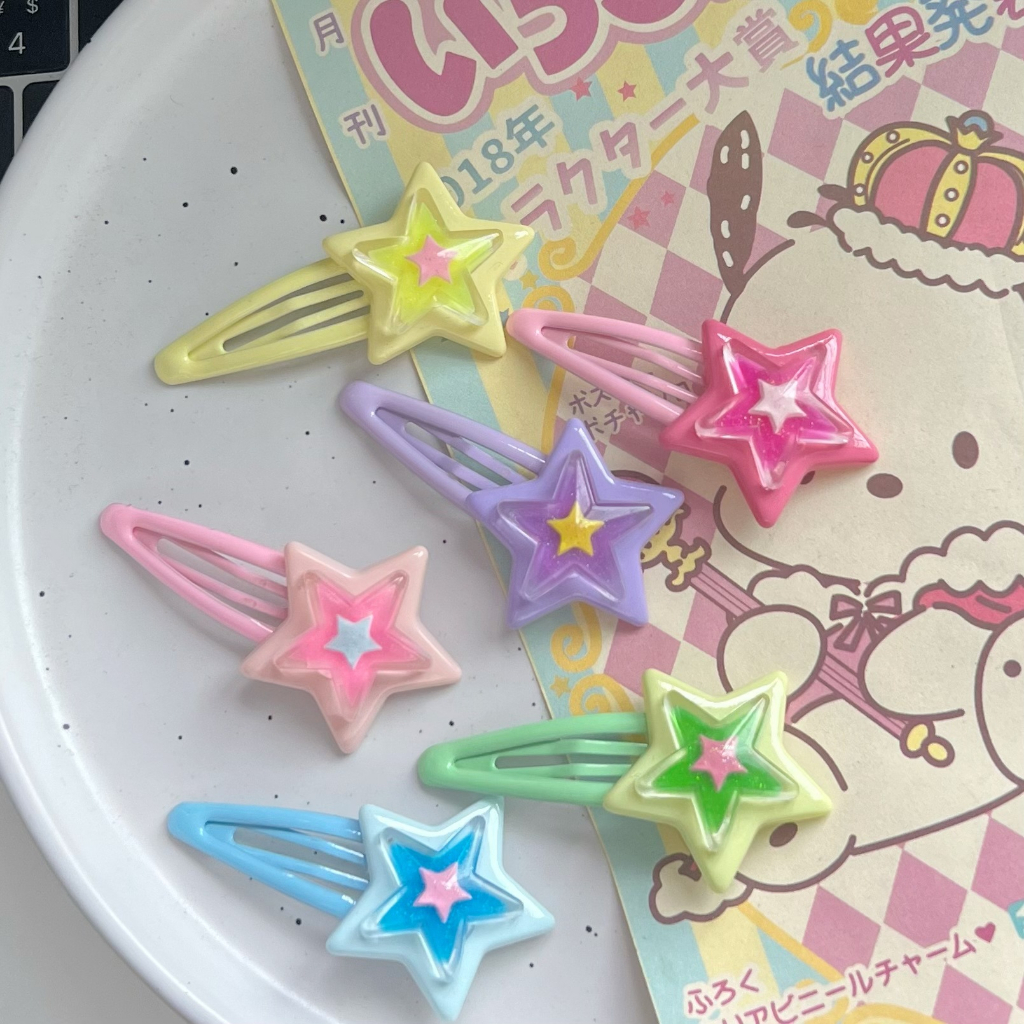 Ins Kẹp Tóc Hình Ngôi Sao Năm Cánh Ngọt Ngào ins y2k ins Dễ Phối Đồ Cho Nữ