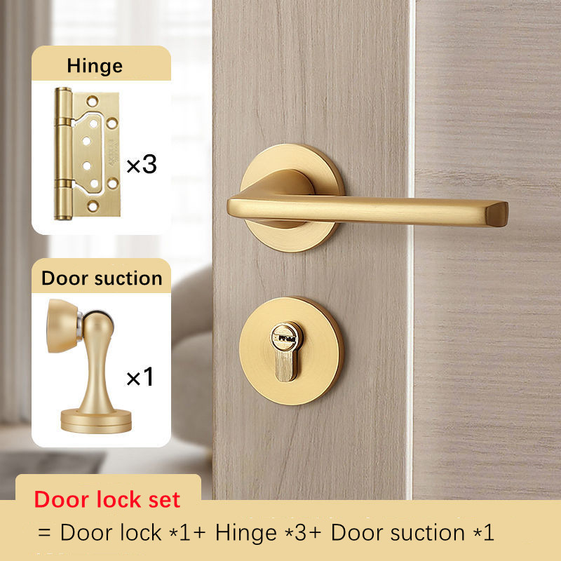 Bộ Ổ Khóa Cửa Kèm Chìa Khóa Chống Trộm Bằng Thép Không Gỉ 304