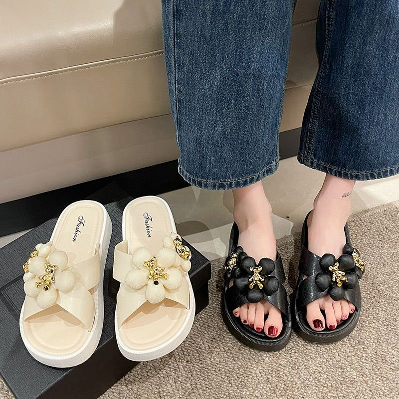 FEIJIANU Dép sandal nữ dép đế cao đi chơi Thoải Mái Xinh Xắn 23Z23060806