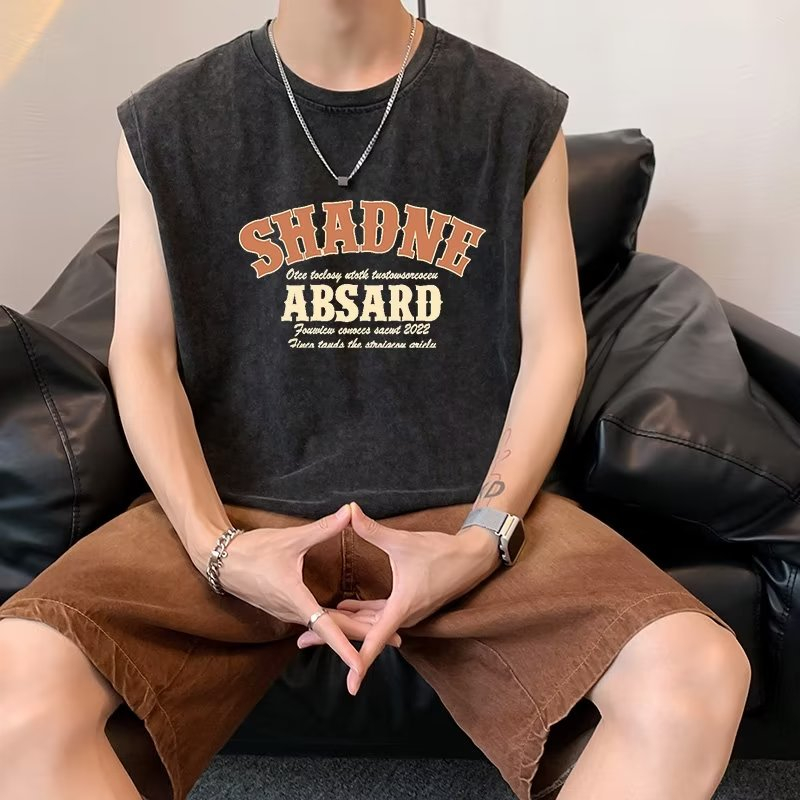 Áo Thun Sát Nách Dáng Rộng Phong Cách Hip Hop Thời Trang Mùa Hè Cho Nam Giới Size M-3XL
