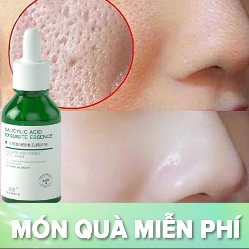 Serum se khít lỗ chân lông serum thu nhỏ lỗ chân lông Serum trắng da 30ml Loại bỏ mụn đầu đen và vết mụn Thu nhỏ lỗ chân lông, cân bằng dầu, làm sáng da, dưỡng ẩm, mịn màng