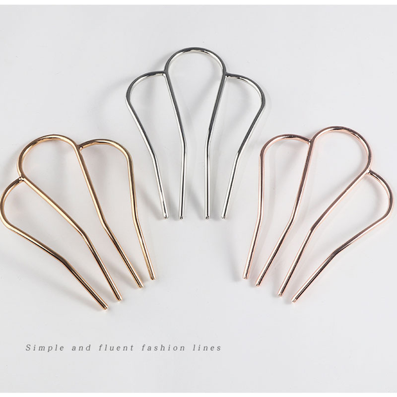 Kẹp Tóc Kim Loại Hình Chữ M Phong Cách Hàn Quốc Đơn Giản Dễ Phối Đồ Dành Cho Nữ