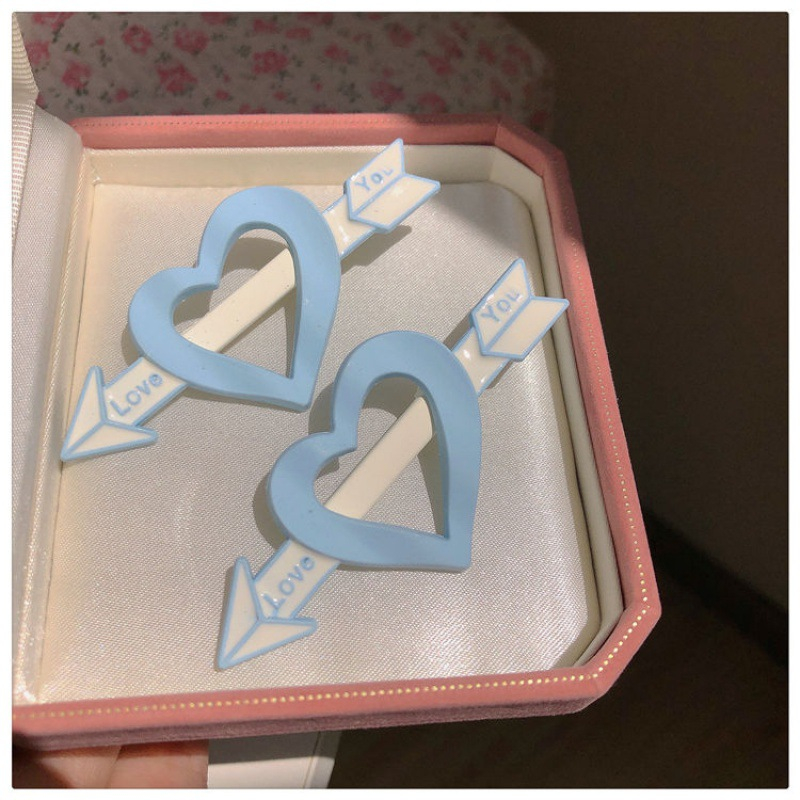 Kẹp Tóc Hình Mũi Tên Xuyên Qua Trái Tim ins Nhật Bản Và Hàn Quốc Màu Xanh Dương Cho Học Sinh