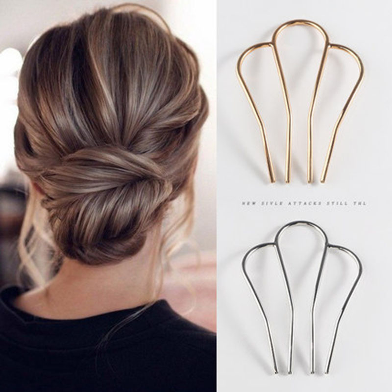 Kẹp Tóc Kim Loại Hình Chữ M Phong Cách Hàn Quốc Đơn Giản Dễ Phối Đồ Dành Cho Nữ