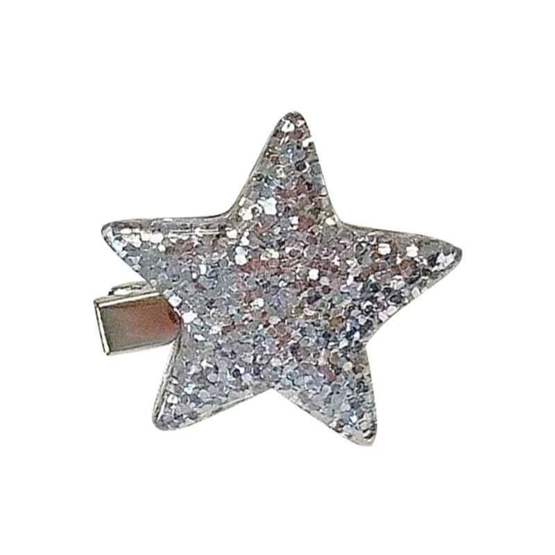 Y2k Kẹp Tóc Mái Ngang Màu Vàng / Bạc Hình Ngôi Sao Ngọt Ngào Phong Cách ins