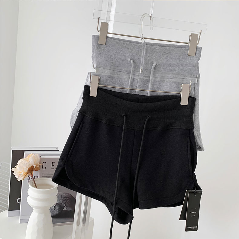 Quần Dài Lưng Cao Kiểu Dây Rút Màu Xám Mới Cho Nữ