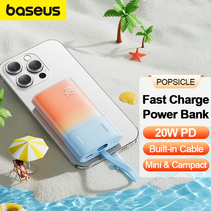 Pin Sạc Dự Phòng Nhanh Baseus 5200mAh 20W PD Có Dây Cáp Cho IP 14 13 12 11