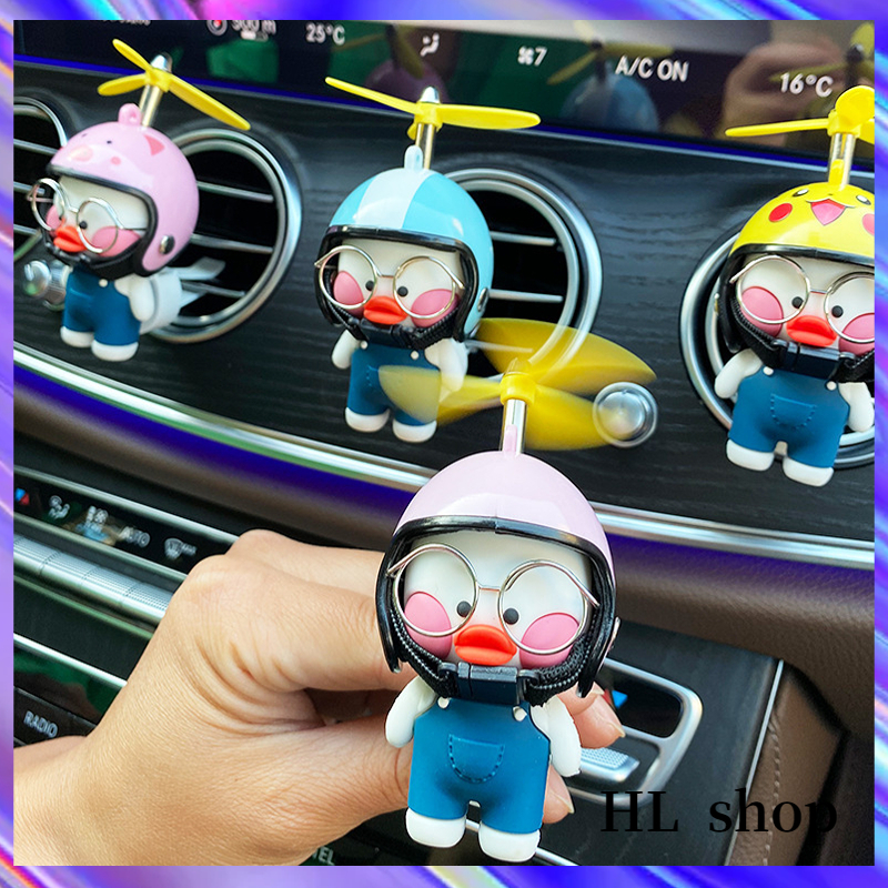 Hl Phụ Kiện Khuếch Tán Nước Hoa Gắn Máy Điều Hòa Xe Hơi Hình Chú Vịt Đội Nón Bảo Hiểm