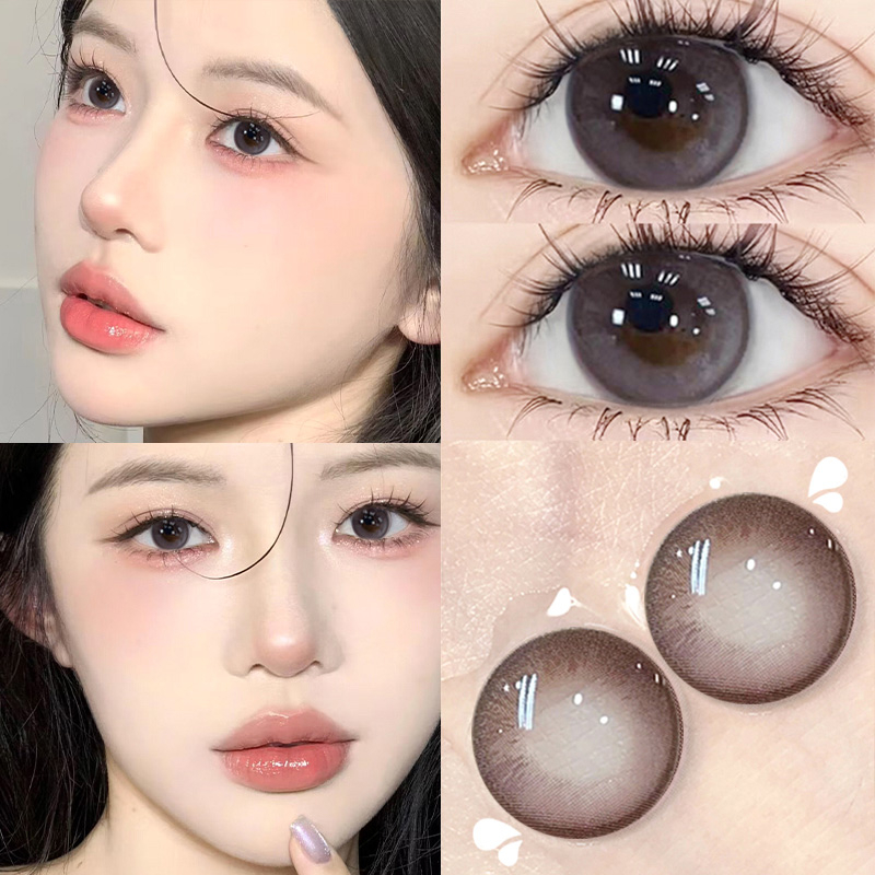 Bộ 2 Kính Mắt 14.2mm Màu Tím Nhạt Mềm Mại Và Thoải Mái Cho Nữ Yimeixi 0 Độ