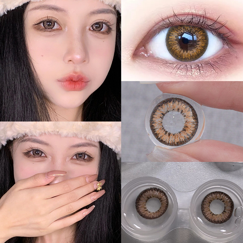 Bộ 2 Kính Mắt 14.2mm Màu Tím Nhạt Mềm Mại Và Thoải Mái Cho Nữ Yimeixi 0 Độ