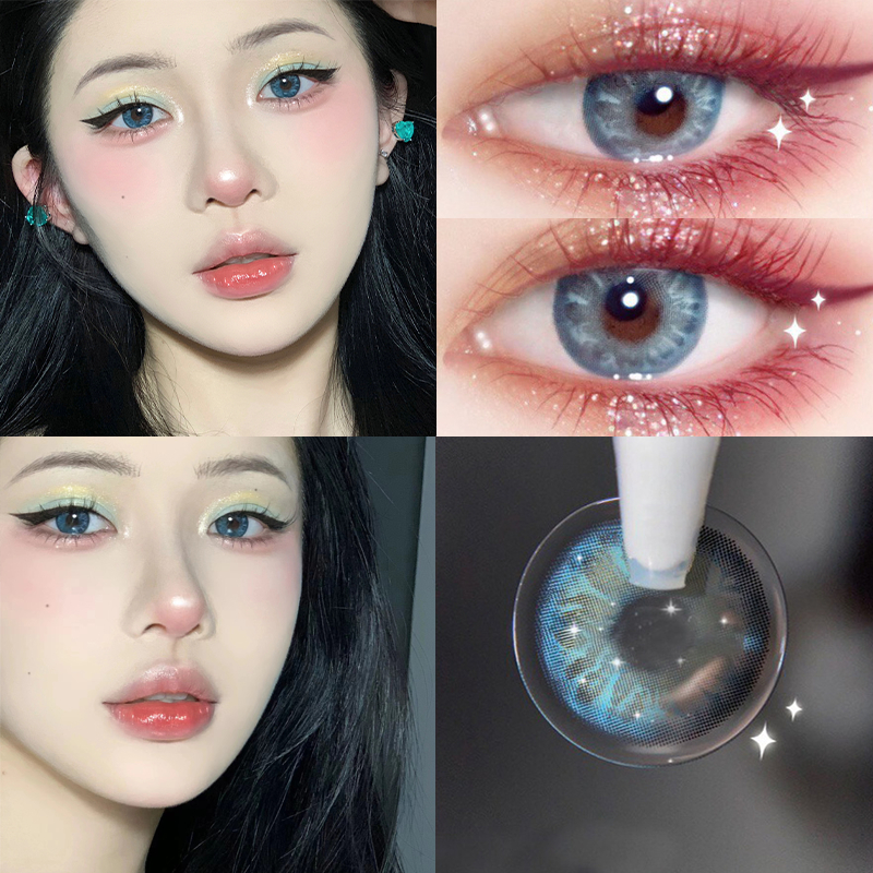 Bộ 2 Kính Mắt 14.2mm Màu Tím Nhạt Mềm Mại Và Thoải Mái Cho Nữ Yimeixi 0 Độ