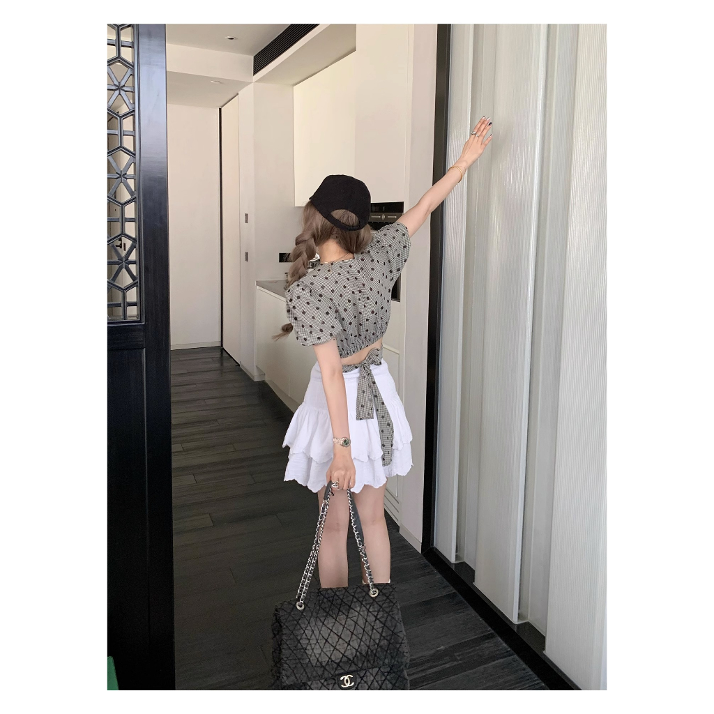 Đầm Dáng Ôm Họa Tiết Chấm Bi Thời Trang Mùa Hè Pháp Cho Nữ