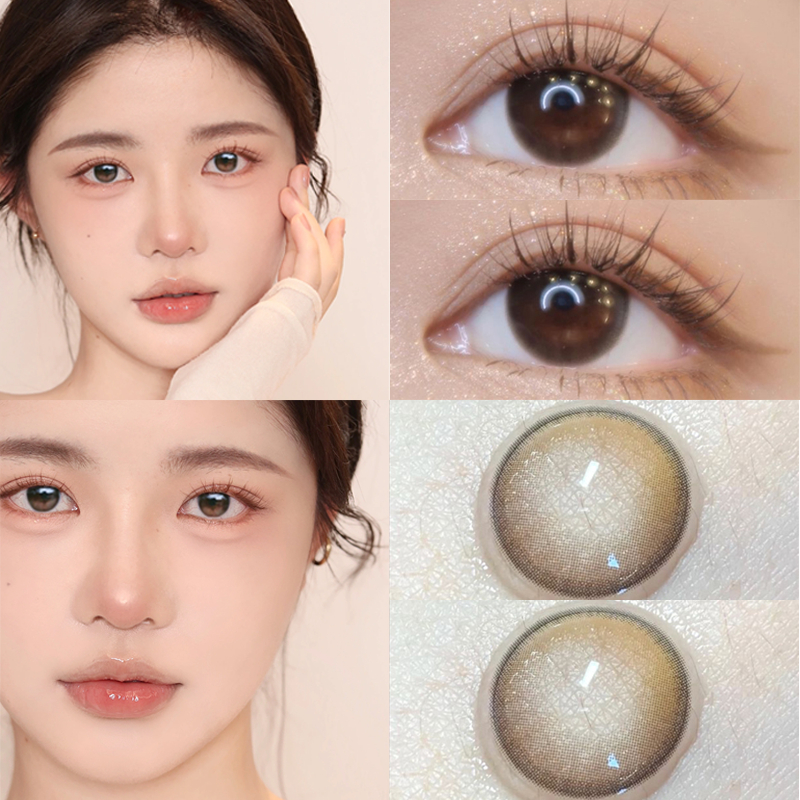 Bộ 2 Kính Mắt 14.2mm Màu Tím Nhạt Mềm Mại Và Thoải Mái Cho Nữ Yimeixi 0 Độ