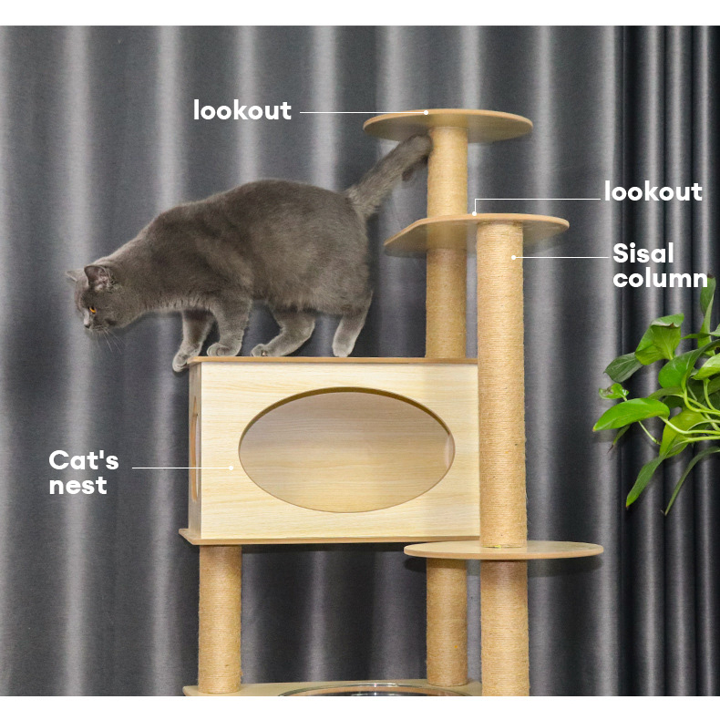 REITINGE   Nhà Leo Trèo Khung Gỗ Sang Trọng Cho Mèo Cưng