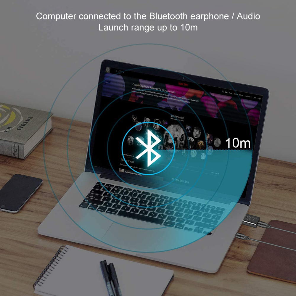 Usb Nhận Tín Hiệu Âm Thanh bluetooth 5.0 rca usb 3.5mm Cho tv / pc / Xe Hơi