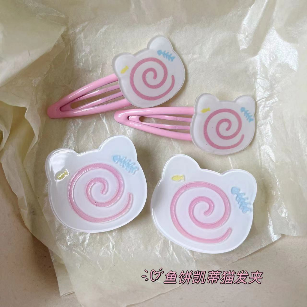 Kẹp Tóc Cá Nhỏ Hình Mèo Mặt to Ăn Cá Vui Nhộn Mềm Mại Trái Tim Dễ Thương Phong Cách Nhật Bản Cho Bé Gái