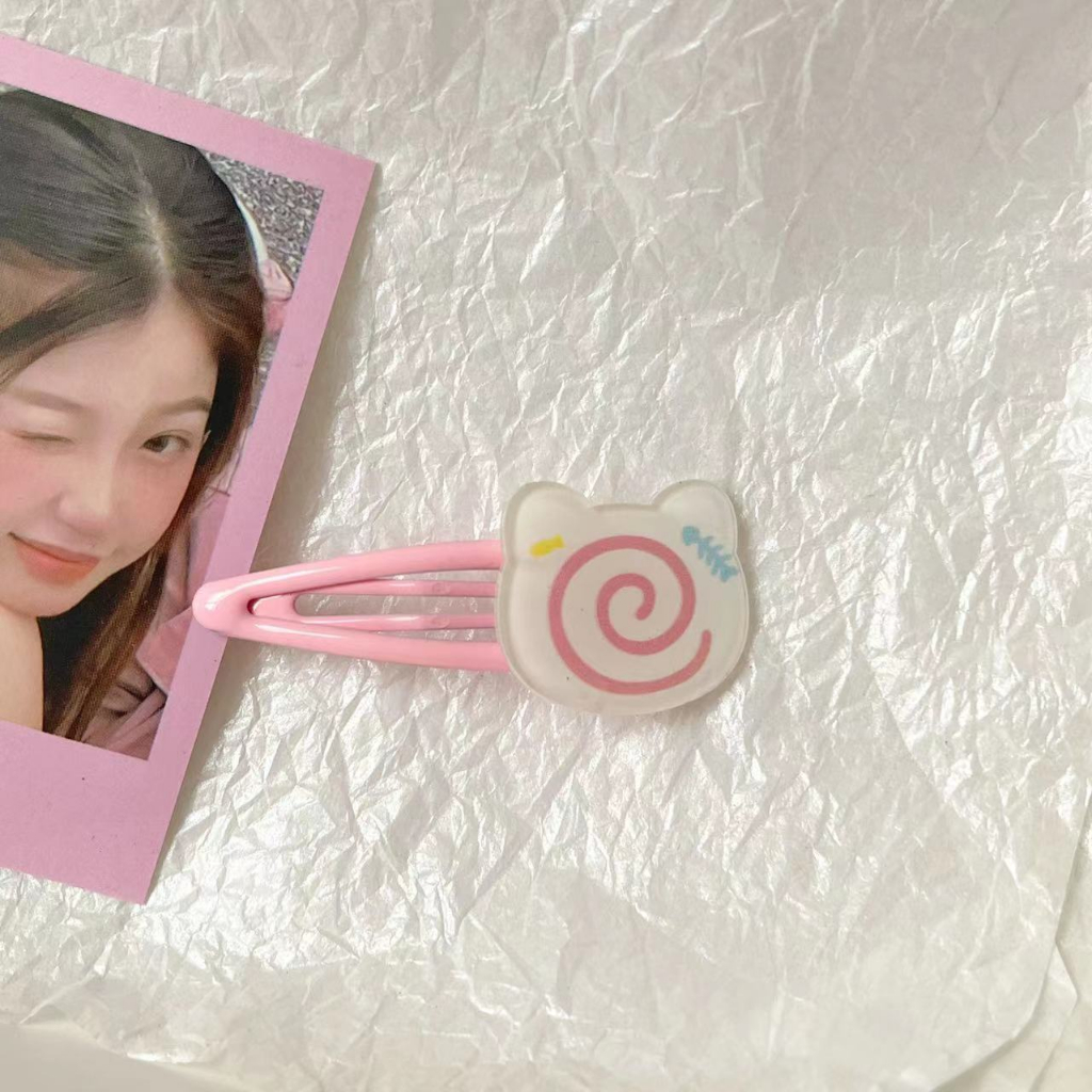 Kẹp Tóc Cá Nhỏ Hình Mèo Mặt to Ăn Cá Vui Nhộn Mềm Mại Trái Tim Dễ Thương Phong Cách Nhật Bản Cho Bé Gái