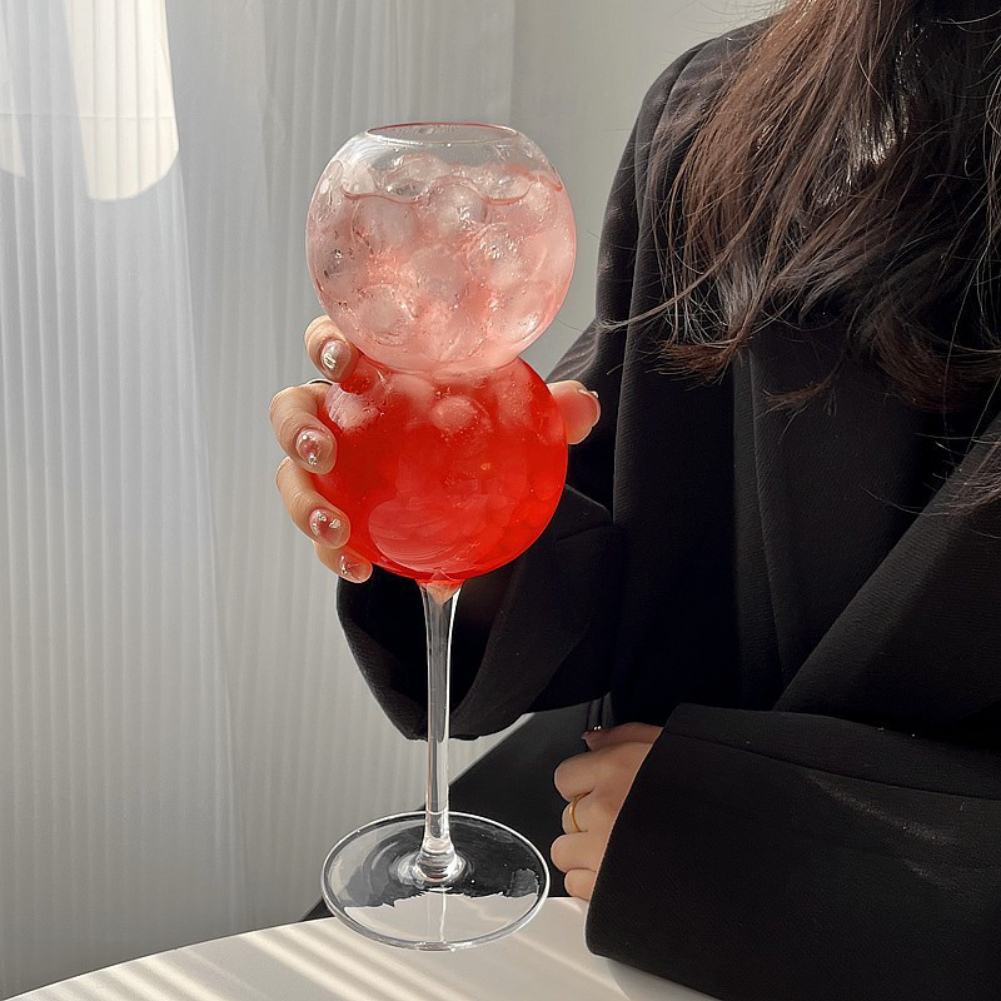 Ly Thủy Tinh Uống Cocktail Hình Quả Bóng Sáng Tạo Kiểu Hàn Quốc