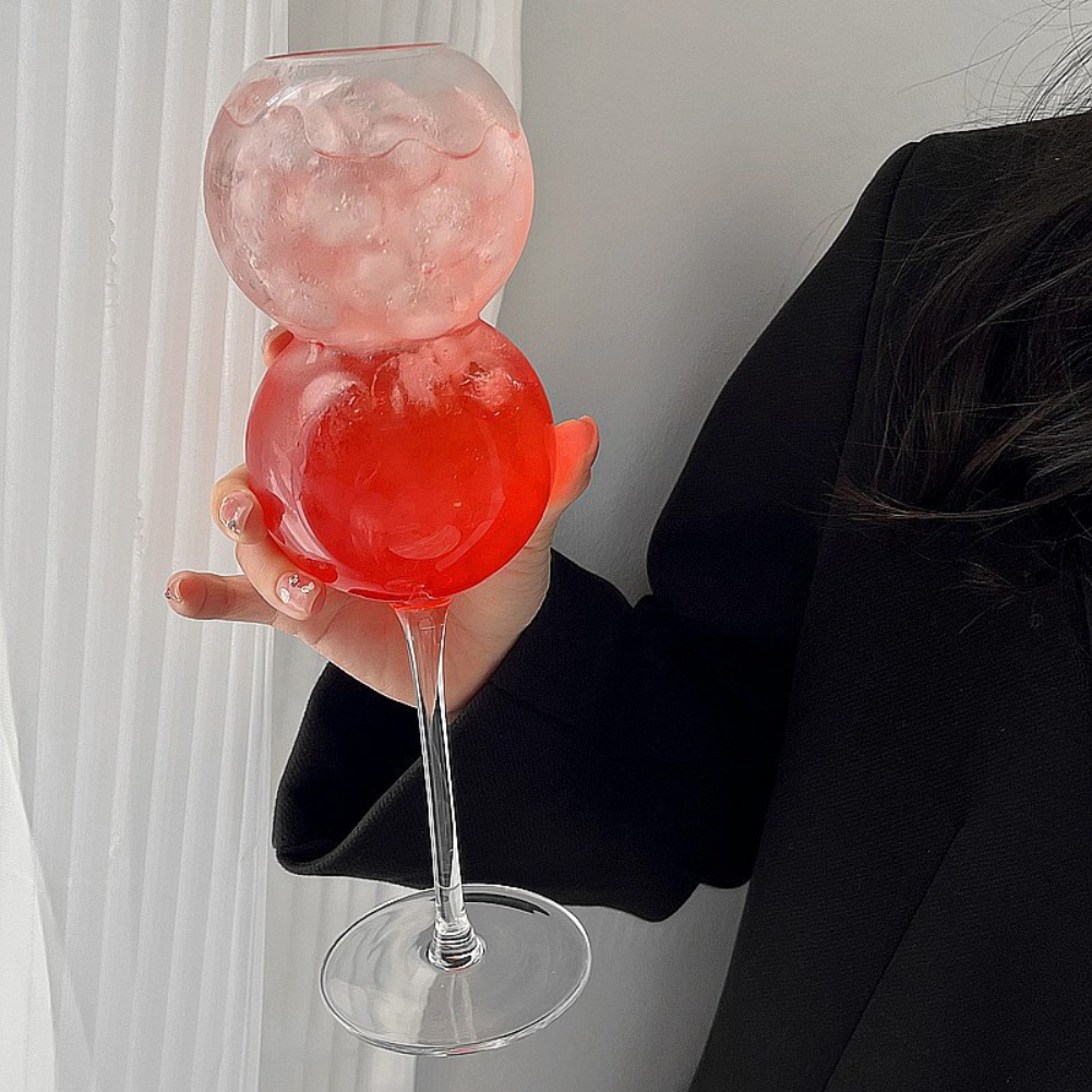 Ly Thủy Tinh Uống Cocktail Hình Quả Bóng Sáng Tạo Kiểu Hàn Quốc