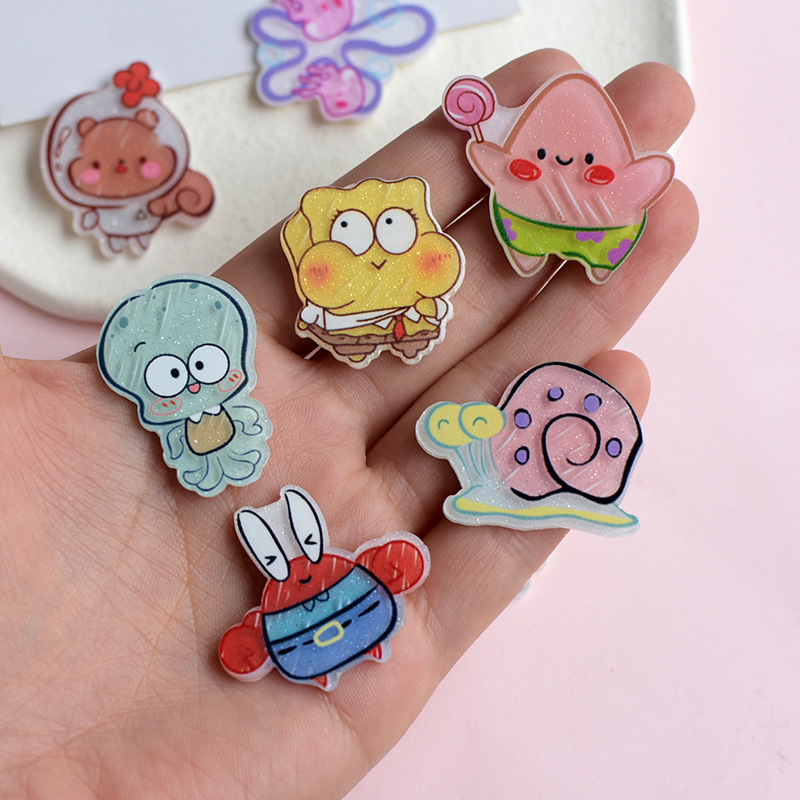 Kẹp Tóc Hình Vuông / Ngôi Sao Lớn Bằng acrylic Phát Sáng Dễ Thương Cho Nữ