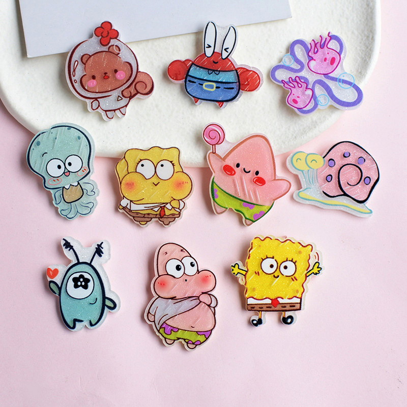 Kẹp Tóc Hình Vuông / Ngôi Sao Lớn Bằng acrylic Phát Sáng Dễ Thương Cho Nữ